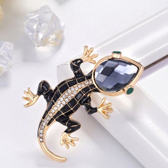 CRYSTAL LIZARD BROOCH   - Picture 6 of 13